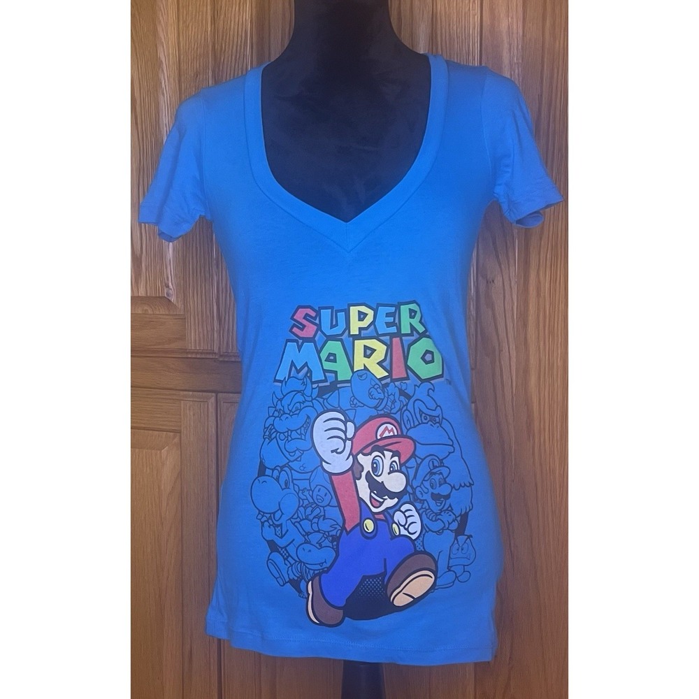Super Mario Brothers Tee‎ Shirt Teal Small Nintendo